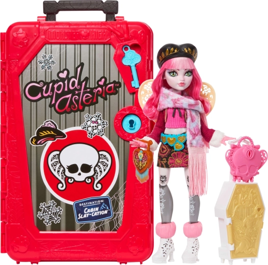 Monster High punčka Cupid Asteria – vampirske počitnice, 28 cm, kovček in presenečenja