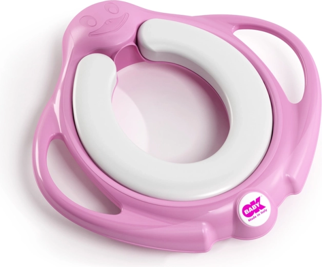 Okbaby Pinguo Soft soft non-slip toilet seat reducer with handles, pink - 1 piece