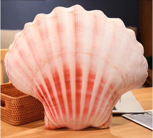 Plišasti vzglavnik v obliki školjke 50 x 40 cm