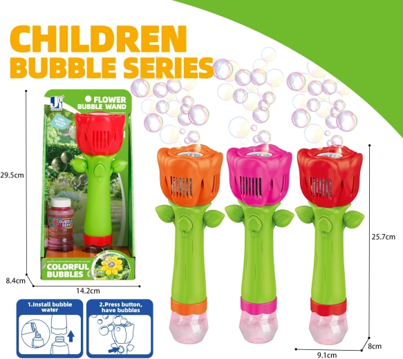 Pihalnik milnih mehurčkov vrtnica s svetlobnimi učinki 100 ml