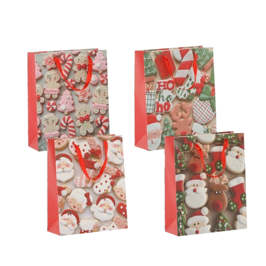 Božična darilna vrečka XMAS 26 × 32 × 10 cm, mat laminacija