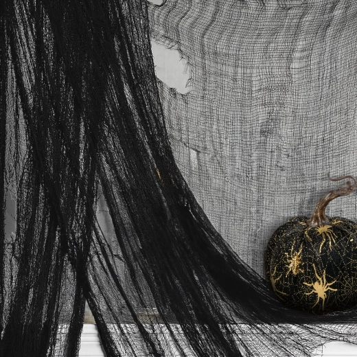 Halloweenska črna okrasna tekstilna zavesa 180 × 75 cm