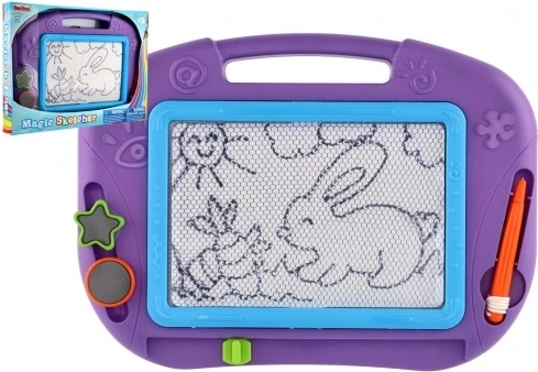 Magnetna risalna tablica z dodatki, plastika, 32 x 24 cm, v škatli