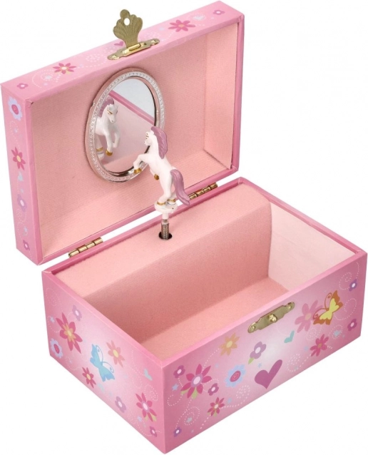 Glasbena škatlica za nakit Cvetlični samorog – melodija Labodje jezero od GOKI