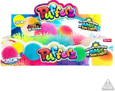 Barvno spreminjajoča žogica 12 cm, razkuštrana gumijasta