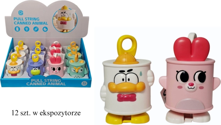 Pull-along animal toy for toddlers with wind-up mechanism - 1 piece