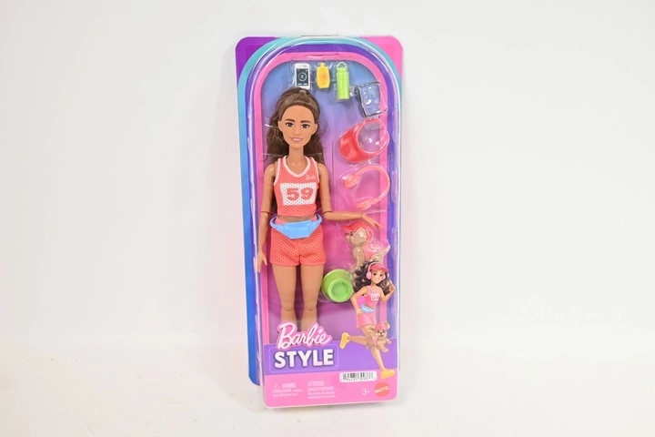 Barbie športna punčka tekačica s kužkom