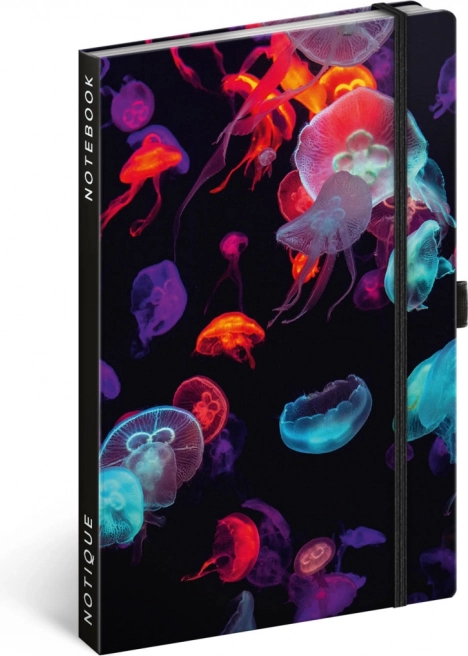 NOTIQUE črtasti zvezek 13 × 21 cm z elastiko in zanko