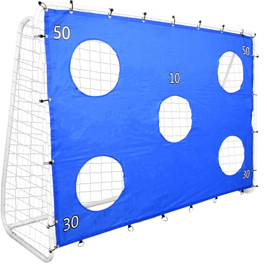 Nogometni gol z mrežo in tarčno ponjavo 240 × 170 × 85 cm