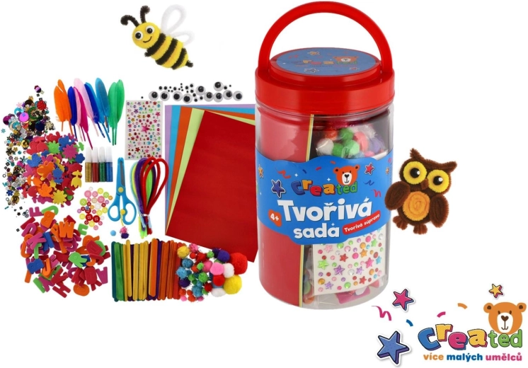 Teddies velik komplet za ustvarjanje v plastični posodi