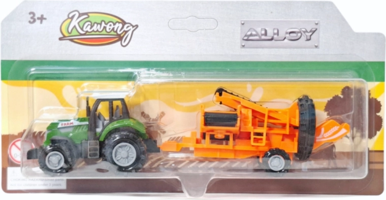 Traktor s priklopnim kmetijskim strojem
