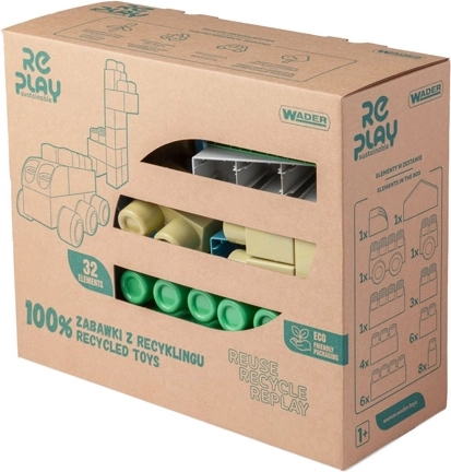 Wader RePlay Big Blocks – komplet velikih kock, 32 kosov