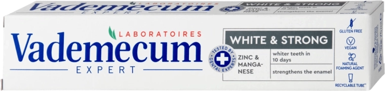 Vademecum Expert White & Strong belilna zobna pasta 75 ml