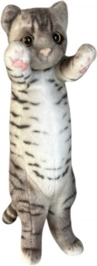 Plišasta mačka stoječa 25 cm temno siva