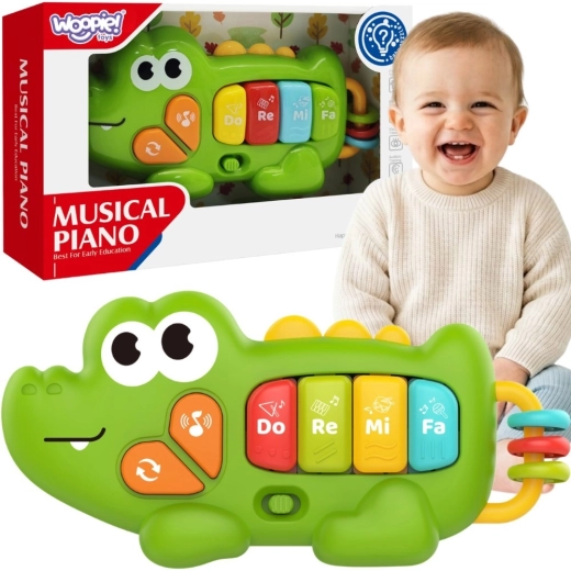 Woopie baby interaktivni klavir krokodil z zvoki in svetlobo 18m+