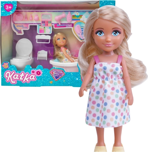 Punčka Katka z kopalnico in dodatki