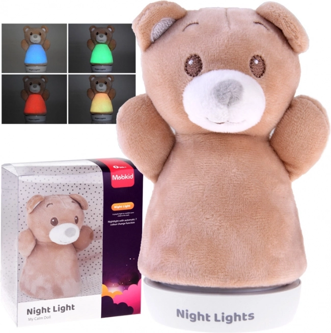 Bežkov plišasti medvedek – nočna lučka za otroke z mehko površino