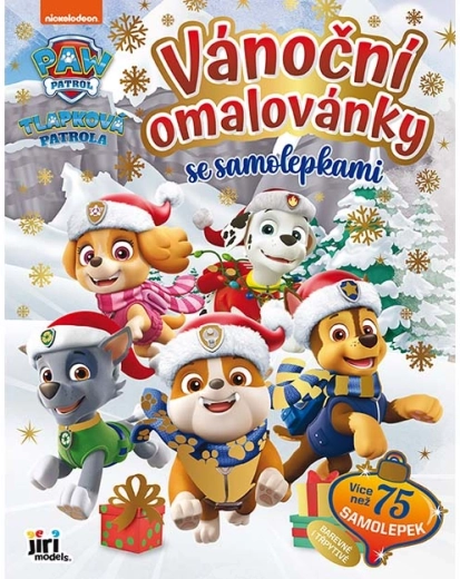Božične pobarvanke z nalepkami Tačke na patrulji