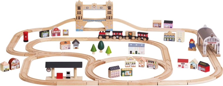 Paddington Wooden Train Set with 75 Pieces by Le Toy Van