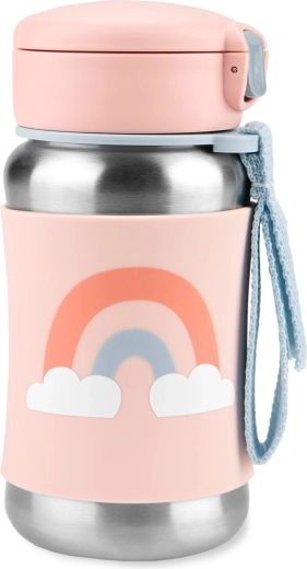 Skip Hop Spark Style steklenička iz nerjavečega jekla s slamico mavrica 350 ml
