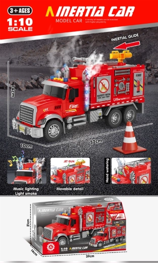 Interaktivni gasilski tovornjak s svetlobo, zvokom in dimom