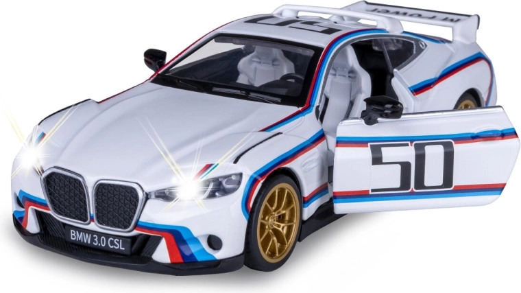 Kovinski model BMW 3.0 CSL v merilu 1:34 z učinki