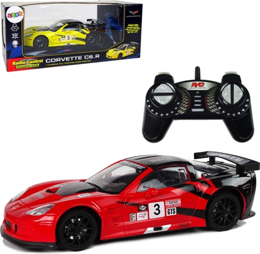 RC car Corvette C6.R remote-controlled 2.4 GHz 1:18 with lights - 1 piece
