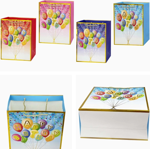 Papirnata darilna vrečka Happy Birthday 40 × 30 × 12 cm