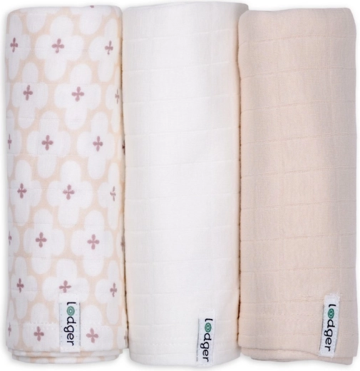 Lodger bombažne muslinske pleničke Swaddler solid matcha powder, 70 × 70 cm (3 kosi)
