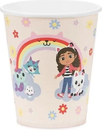 Papirnati kozarčki Gabijina mačja hišica – mešanica motivov 250 ml