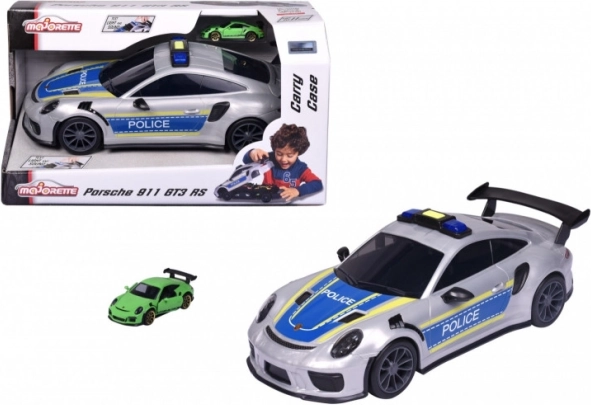 Majorette Porsche 911 GT3 RS policija – transportni kontejner z avtom