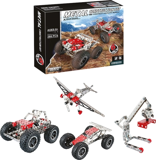 Kovinska konstrukcijska sestavljanka 6 v 1, 288 delov