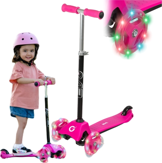EVO Light Up Mini Cruiser otroški roza trikolesni skiro s svetlečimi kolesi