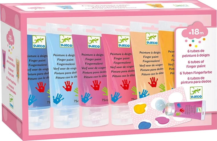 DJECO Prstne barve v tubi 6x75 ml