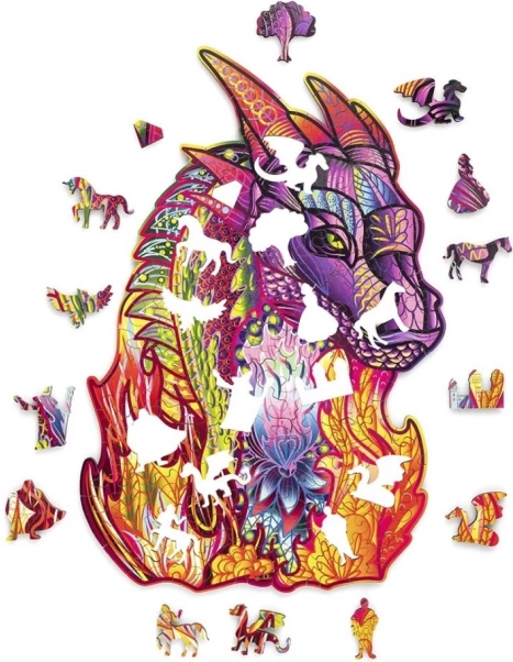 lesena sestavljanka zmaj