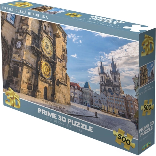 Prime 3D sestavljanka Češka republika: Praga (Staromestni trg, astronomska ura) 500 kosov, holografska