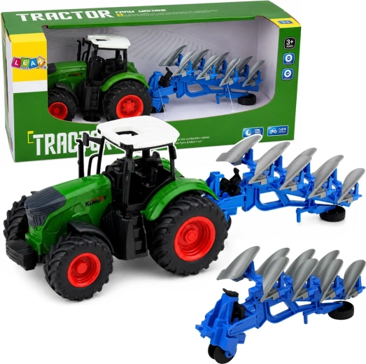 Kmečki traktor z večbrazdnim plugom 1:24 z gumijastimi kolesi