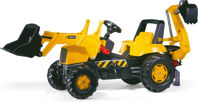 Rolly Toys pedalni traktor Rolly Junior JCB s sprednjo nakladalno žlico in zadnjo bagersko roko
