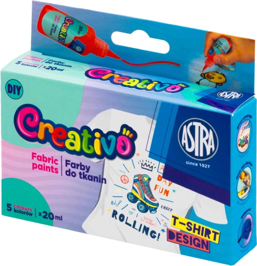 Barve za tekstil ASTRA CREATIVO 5×20 ml
