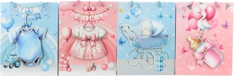 Darilna papirnata vrečka ob rojstvu dojenčka 18 × 23 × 10 cm