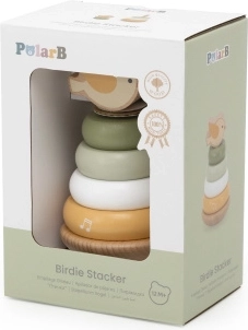 Viga Toys PolarB leseni zložljivi stolp s ptičkom