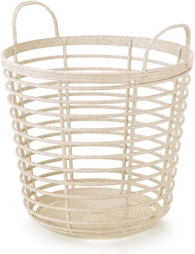 Koš z ročaji Zanzi Basket Eco Wood 43 cm – krem