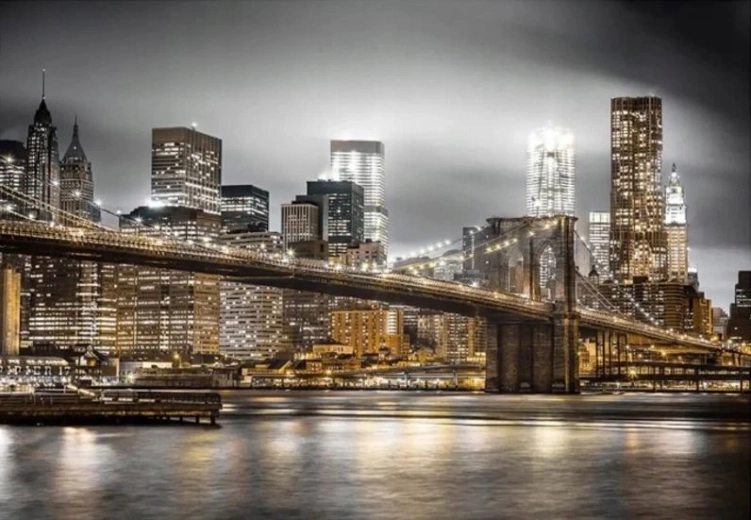 Slikanje po številkah Brooklynski most v New Yorku 40 × 50 cm