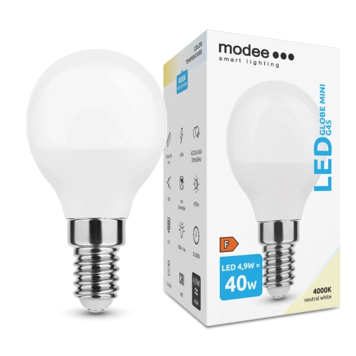 Modee LED Globe Mini G45 4,9 W E14 nevtralno bela