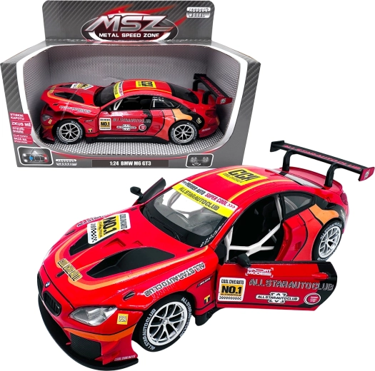 Kovinski model BMW M6 GT3 1:24 rdeč