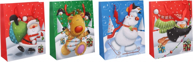 Darilna vrečka S božična 17,5 × 23,5 × 8 cm