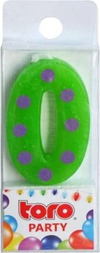 Rojstnodnevna tortna svečka številka 0 TORO zapičljiva 4,5 cm