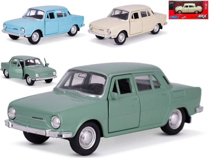 Kovinski model avtomobila Škoda 100 Welly 1:34–39 z vzvratnim pogonom