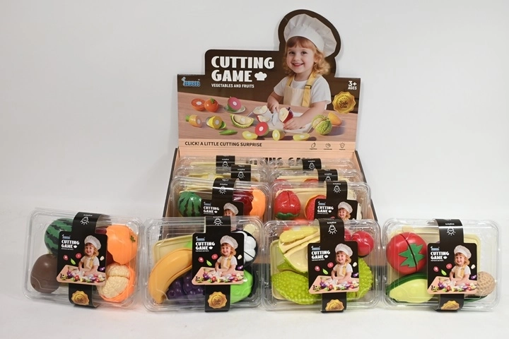 Sliced fruit and vegetable set with cutting board and knife - 1 piece