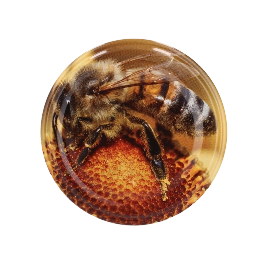 Komplet pokrovčkov 82 mm z motivom čebel in medu, 10 kos
